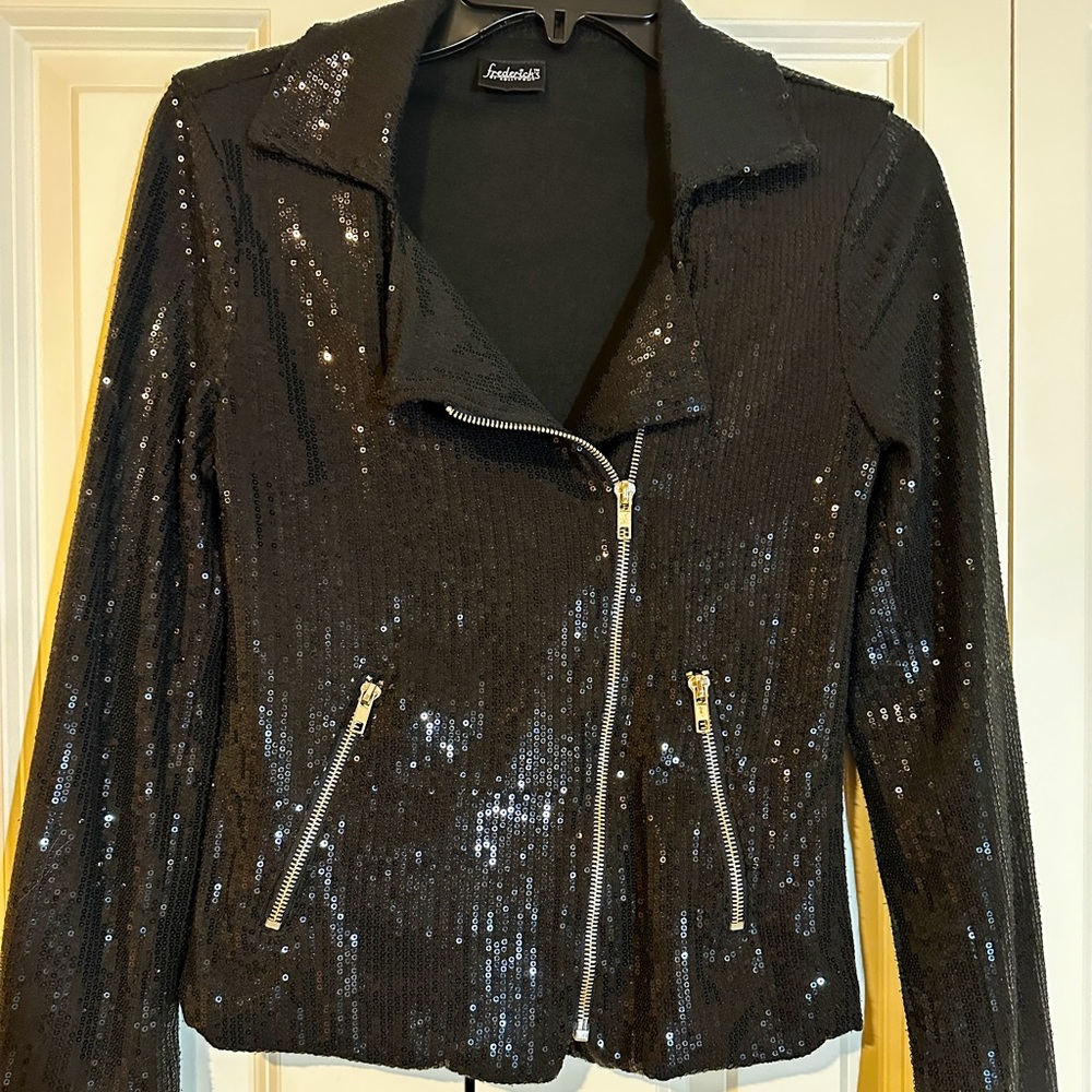 Black Sequin Jacket by Frederick’s of Hollywood - Size S
